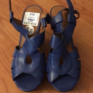 Franco Sarto blue wedges